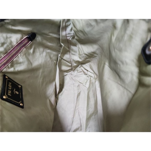 Authentic Prada Saffiano Trimmed Tessuto Tote Bag Black - Picture 6 of 13